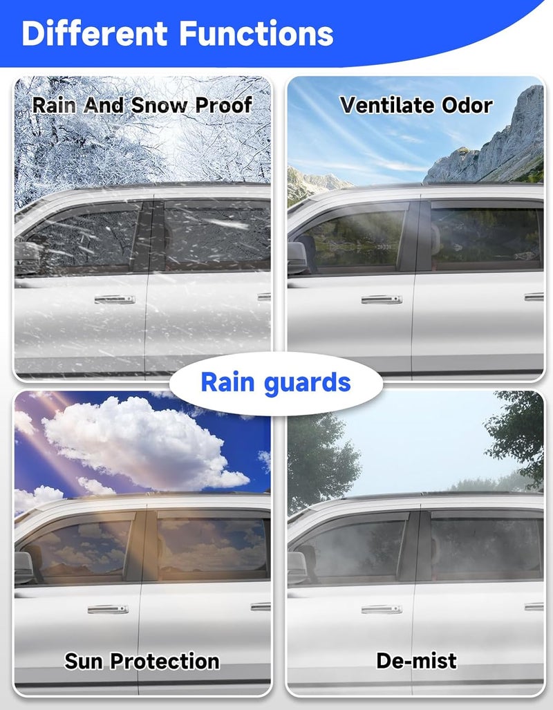 Breejoy in-Channel Window Rain Guards Fit for Dodge RAM 1500 (New Body Style Includes TRX) 2019-2026 Crew Cab Truck, Extra Durable Vent Visors Window Deflector Vent Shades Car Accessories -4 pcs - Image 4
